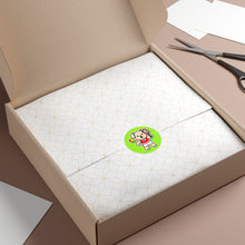 Load image into Gallery viewer, Tennis Dog Round Stickers (Green)