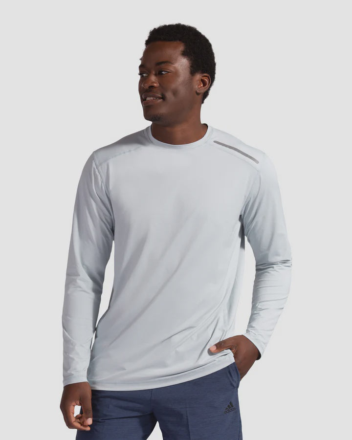 Bloq UV Men's Long Sleeve Jet Tee- Soft Gray