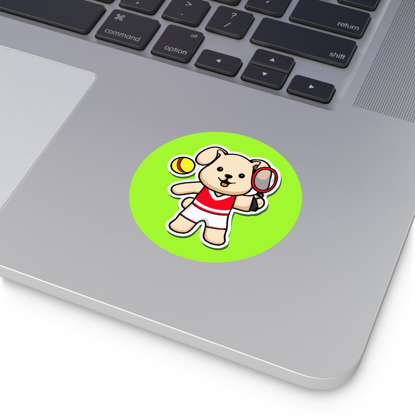 Tennis Dog Round Stickers (Green)