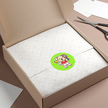 Load image into Gallery viewer, Tennis Dog Round Stickers (Green)