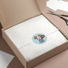 Load image into Gallery viewer, Tennis Dog Round Stickers (Blue)