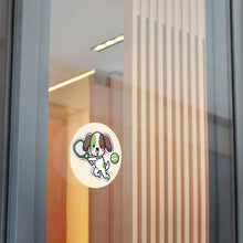 Load image into Gallery viewer, Tennis Dog Round Stickers (Beige)