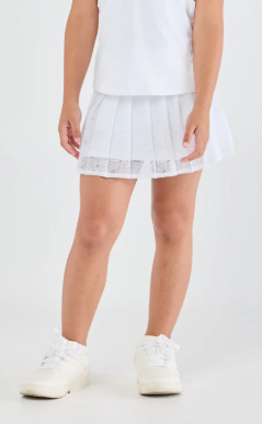Sofibella Girl's Pleated Skort: Style 4078 WHT White Lotus