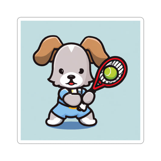 Tennis Dog Sticker (Blue)