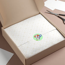 Load image into Gallery viewer, Tennis Dog Round Stickers (Mint)