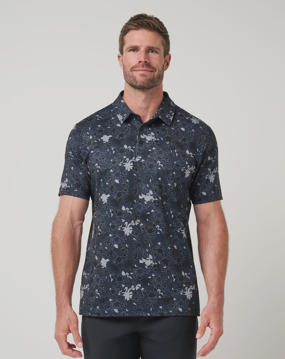Travis Mathew Men's Full Round AOP Polo - Blue Nights A47098