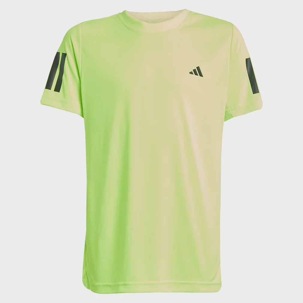 Adidas Boy's Club Tennis 3-Stripes Tee - Lucid Lemon