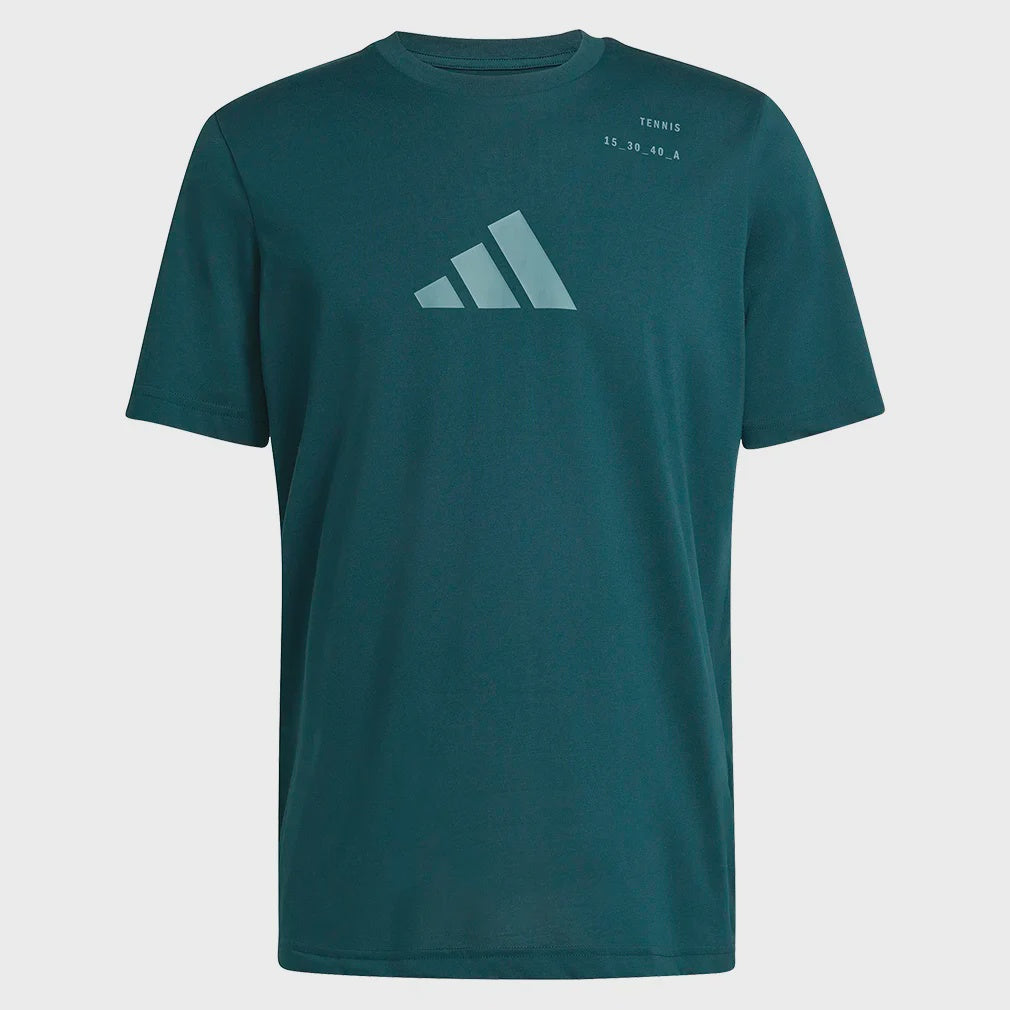 Adidas Men`s Graphic Tennis Tee - Aurora Ivy JV8499