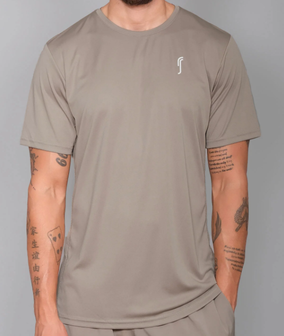 RS Men's Performance Tee side mesh - Solid Taupe
