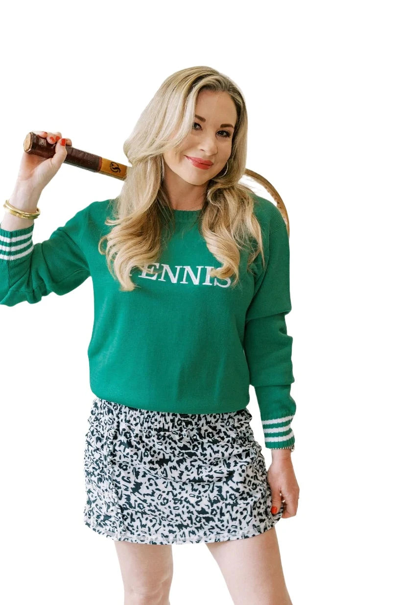 Bubble Women's Classic Tennis Knit Sweater - Green