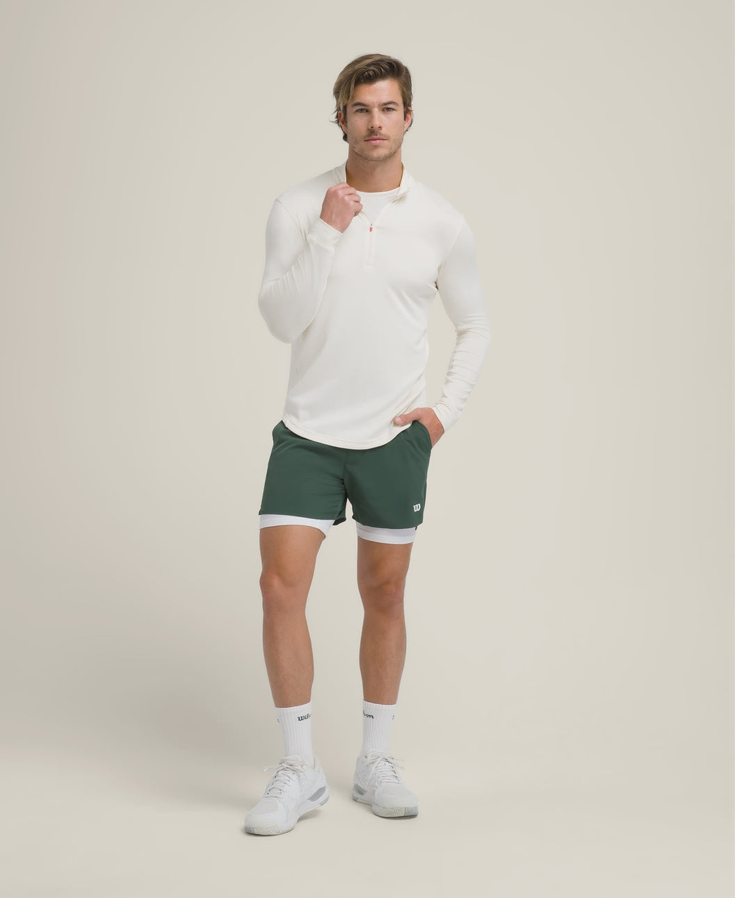 Wilson Men's Everyday Performance Half-Zip - Sandrift WM00305431