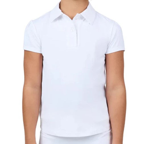 Sofibella Girl's Short Sleeve Polo- 4071 White