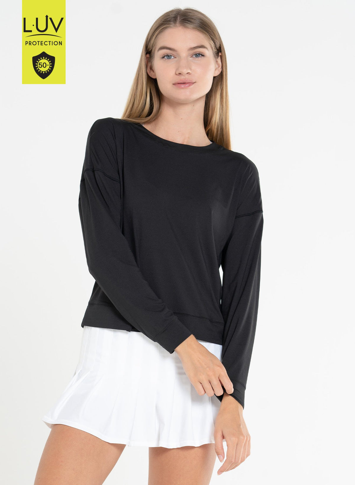 Lucky In Love Ladies Hype LS UV Shirt-Black