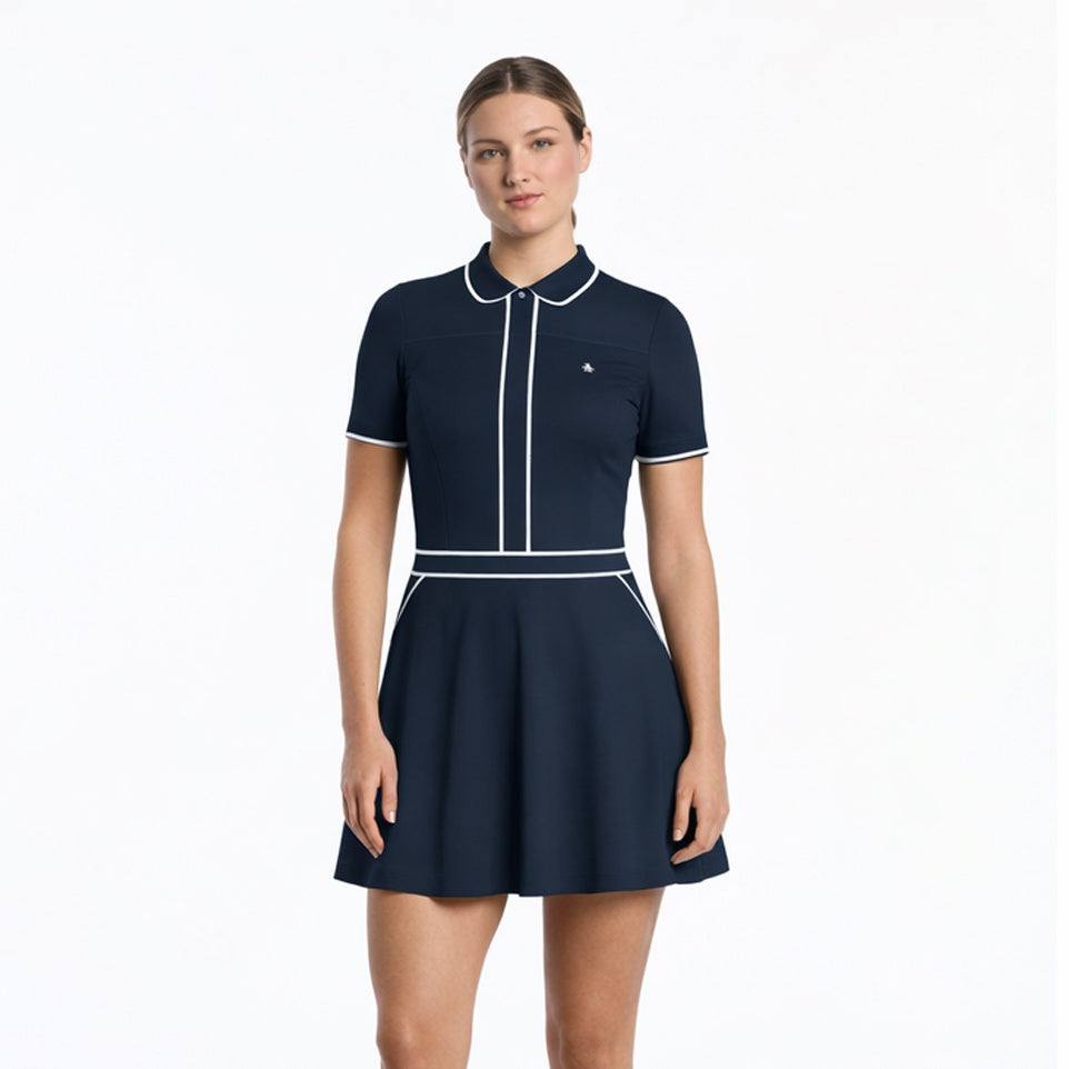 Original Penguin Women's Veronica Short Sleeve Dress - Black Iris