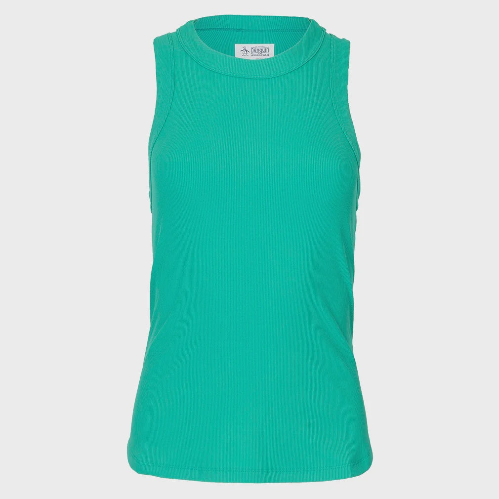 Penguin Women's Ribbed Tennis Tank - Emerald