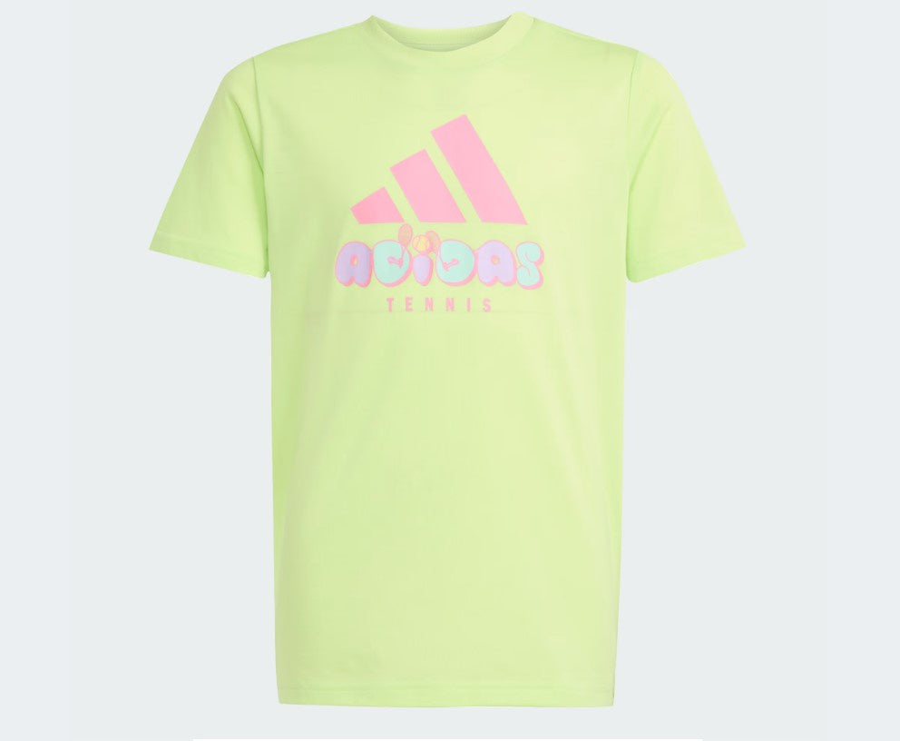 Adidas Kid's Tennis Category Graphic Tee- JM8968- Pulse Lime