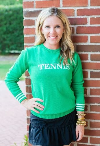 Bubble Women's Classic Tennis Knit Sweater - Green