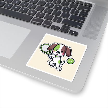 Tennis Dog Stickers (Beige)