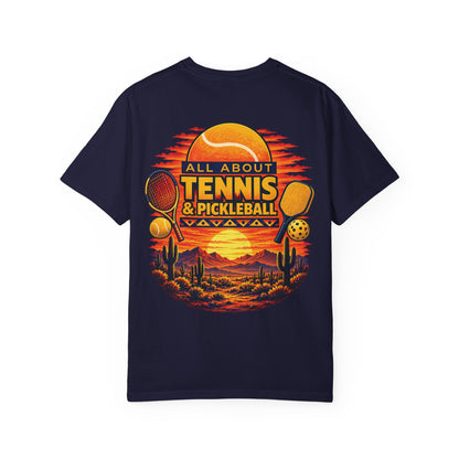 All About Tennis Sunset Garment-Dyed T-shirt