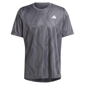 Adidas Men's Club Graphic Tennis Tee - Carbon Black