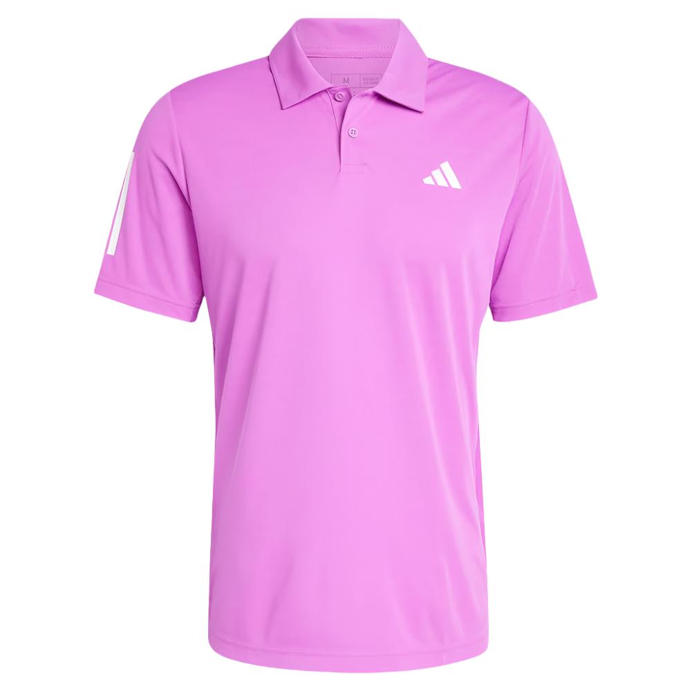 Adidas Mens Club Stripe Tennis Polo Purple Burst IS8103
