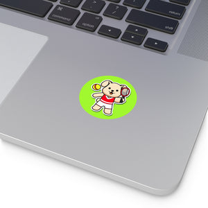 Tennis Dog Round Stickers (Green)