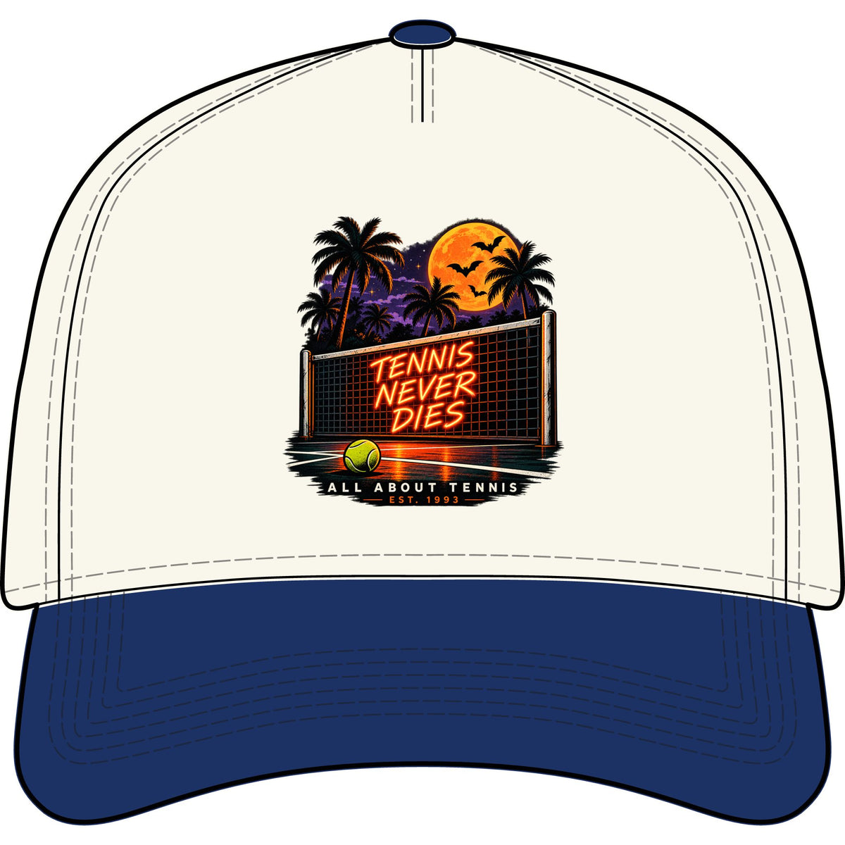 Tennis Never Dies Two-Tone Cap