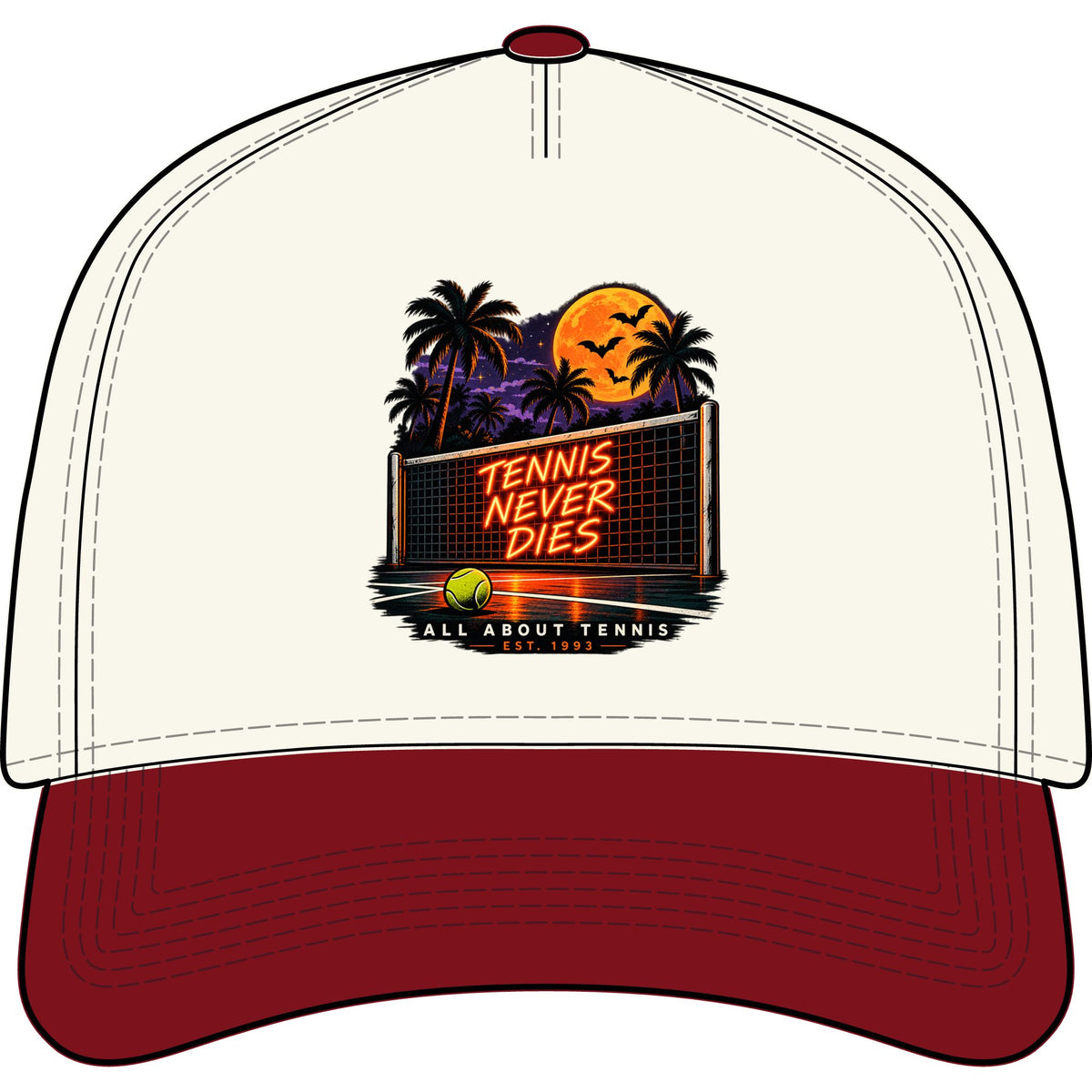 Tennis Never Dies Two-Tone Cap