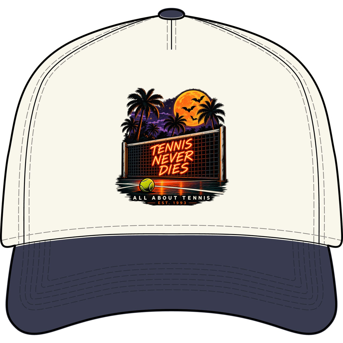 Tennis Never Dies Two-Tone Cap