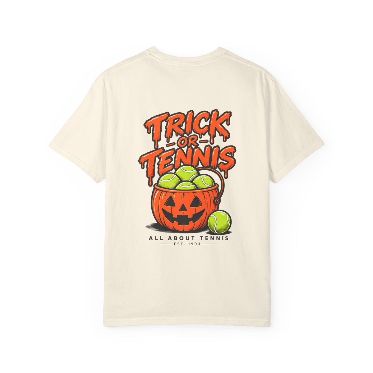Trick or Tennis Halloween Garment-Dyed T-shirt