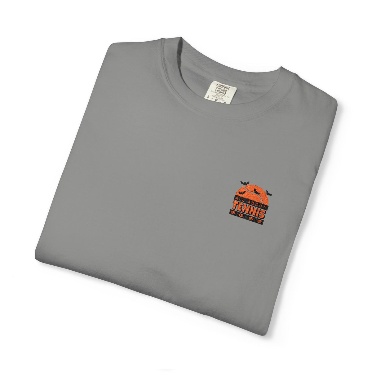 Spooky Tennis Embroidery All About Tennis Garment-Dyed T-shirt