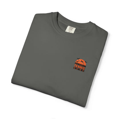 Spooky Tennis Embroidery All About Tennis Garment-Dyed T-shirt