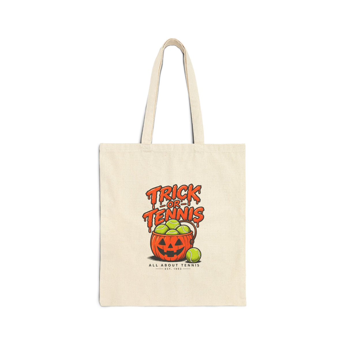 Trick or Tennis Halloween Canvas Tote Bag
