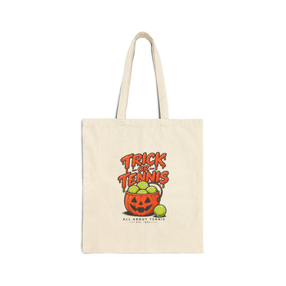 Trick or Tennis Halloween Canvas Tote Bag