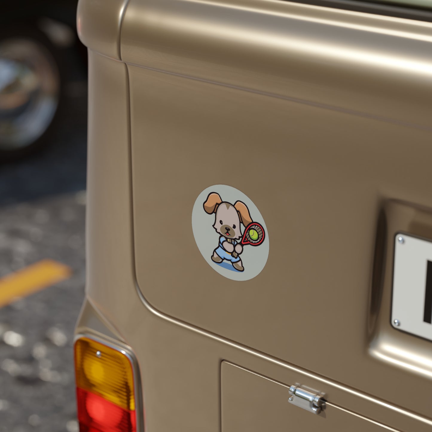 Blue Dog Transparent Outdoor Stickers, Round, 1pcs