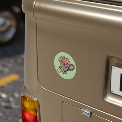 Mint Dog Transparent Outdoor Stickers, Round, 1pcs