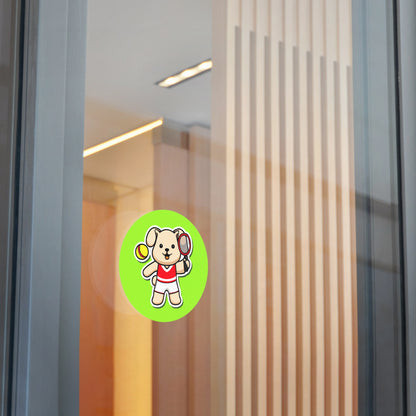 Tennis Dog Round Stickers (Green)