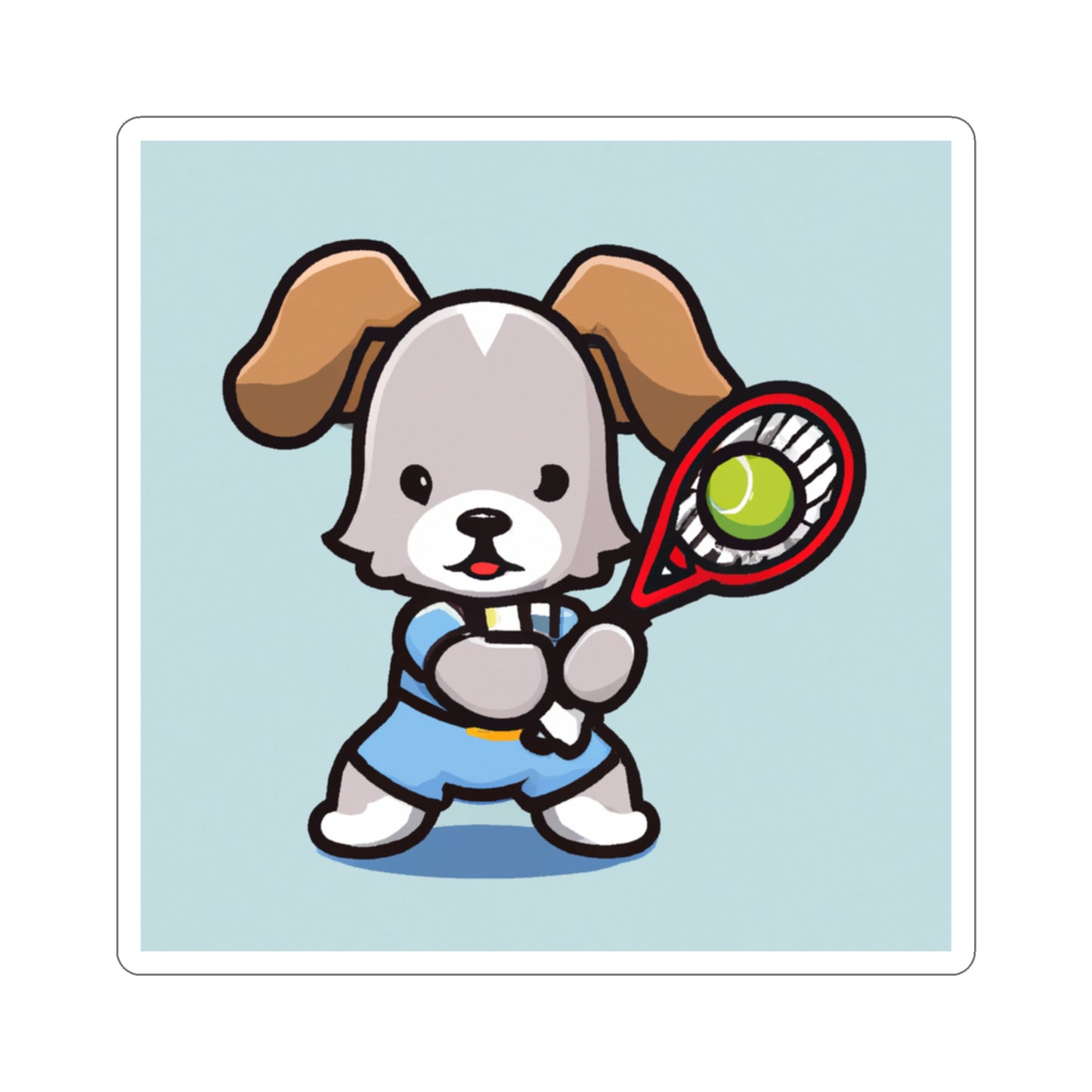 Tennis Dog Sticker (Blue)