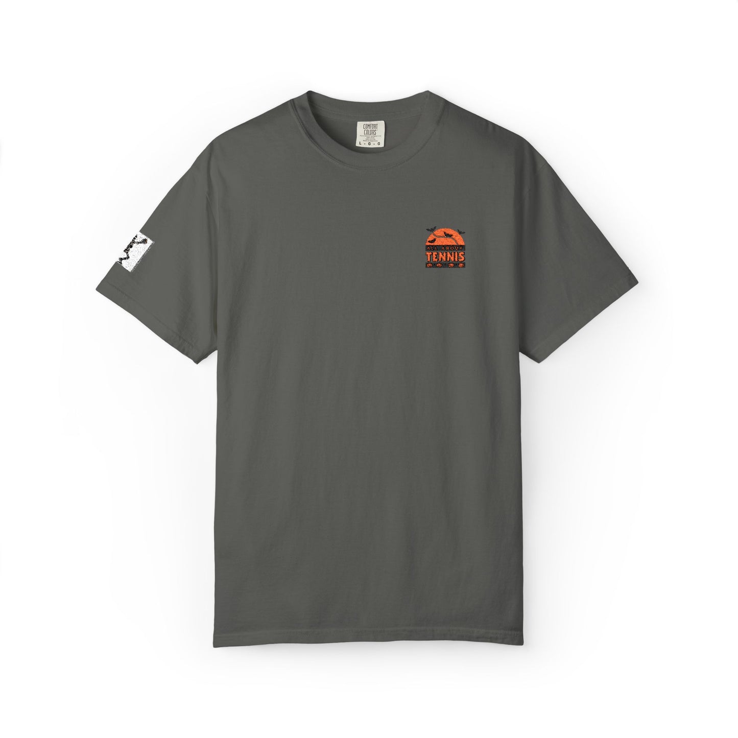 Spooky Tennis Embroidery All About Tennis Garment-Dyed T-shirt
