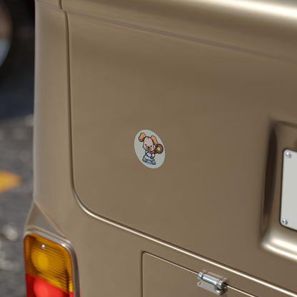 Blue Dog Transparent Outdoor Stickers, Round, 1pcs