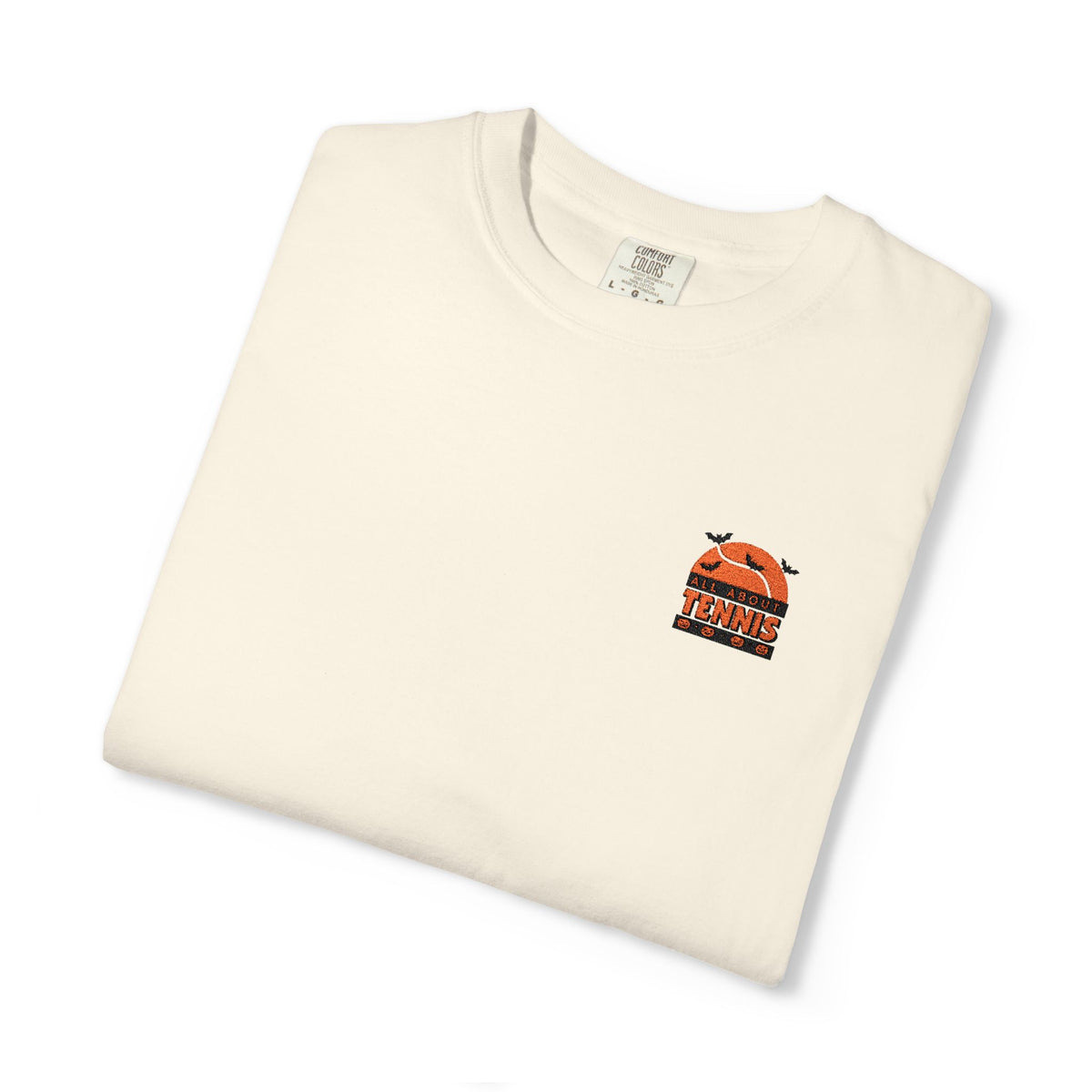 Spooky Tennis Embroidery All About Tennis Garment-Dyed T-shirt