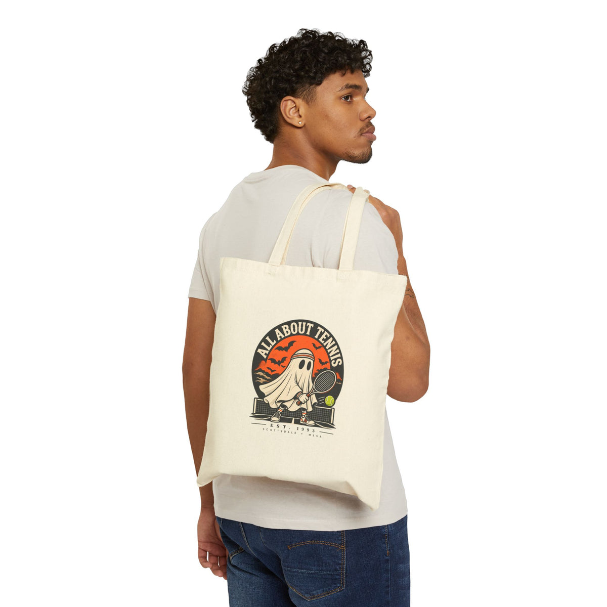 Headband Ghost Halloween Canvas Tote Bag