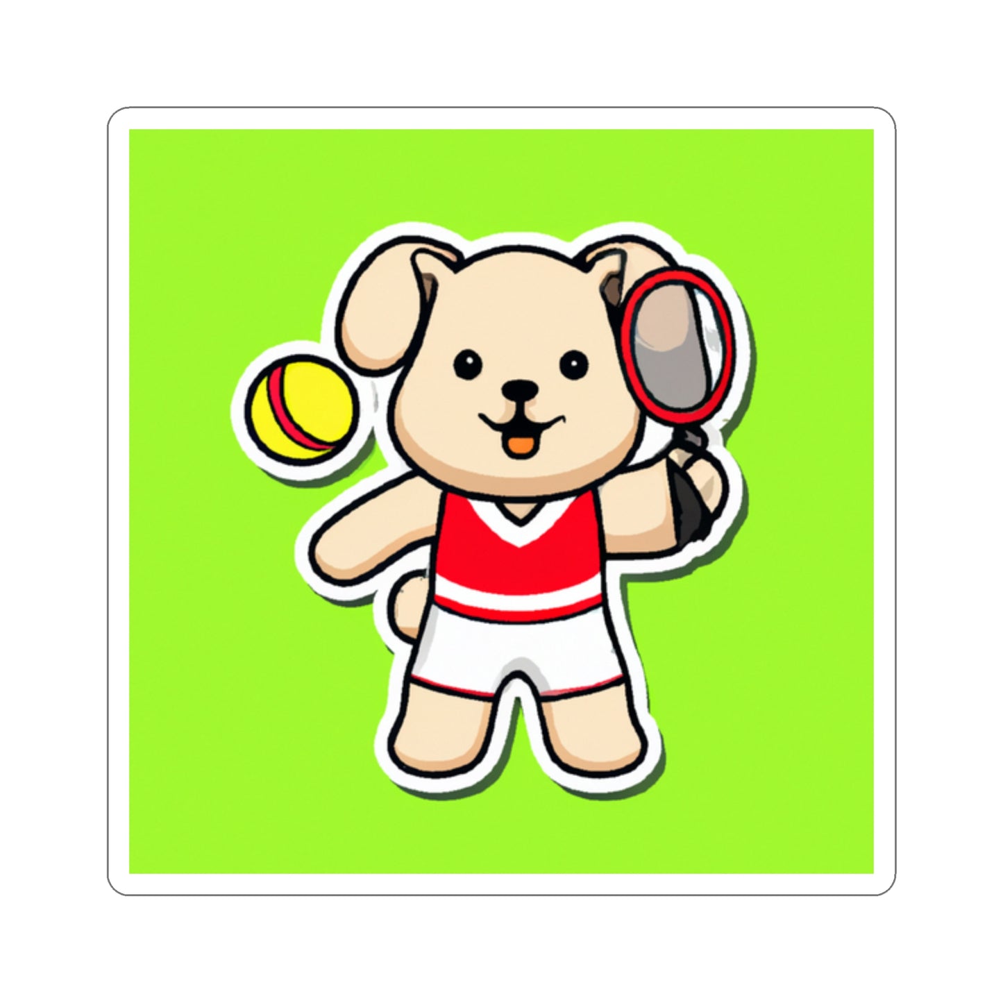 Tennis Dog Stickers (Green)