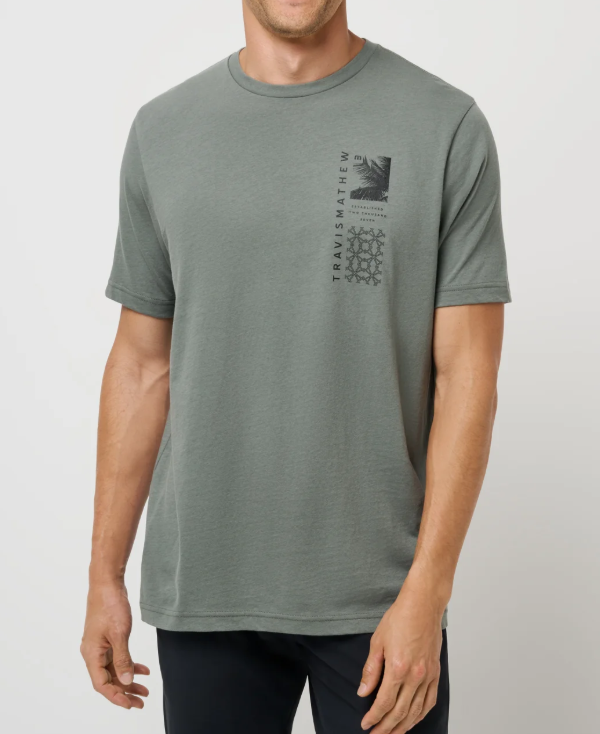 Travis Mathew Men's  Global Pass Tee-Dark Olive A42241