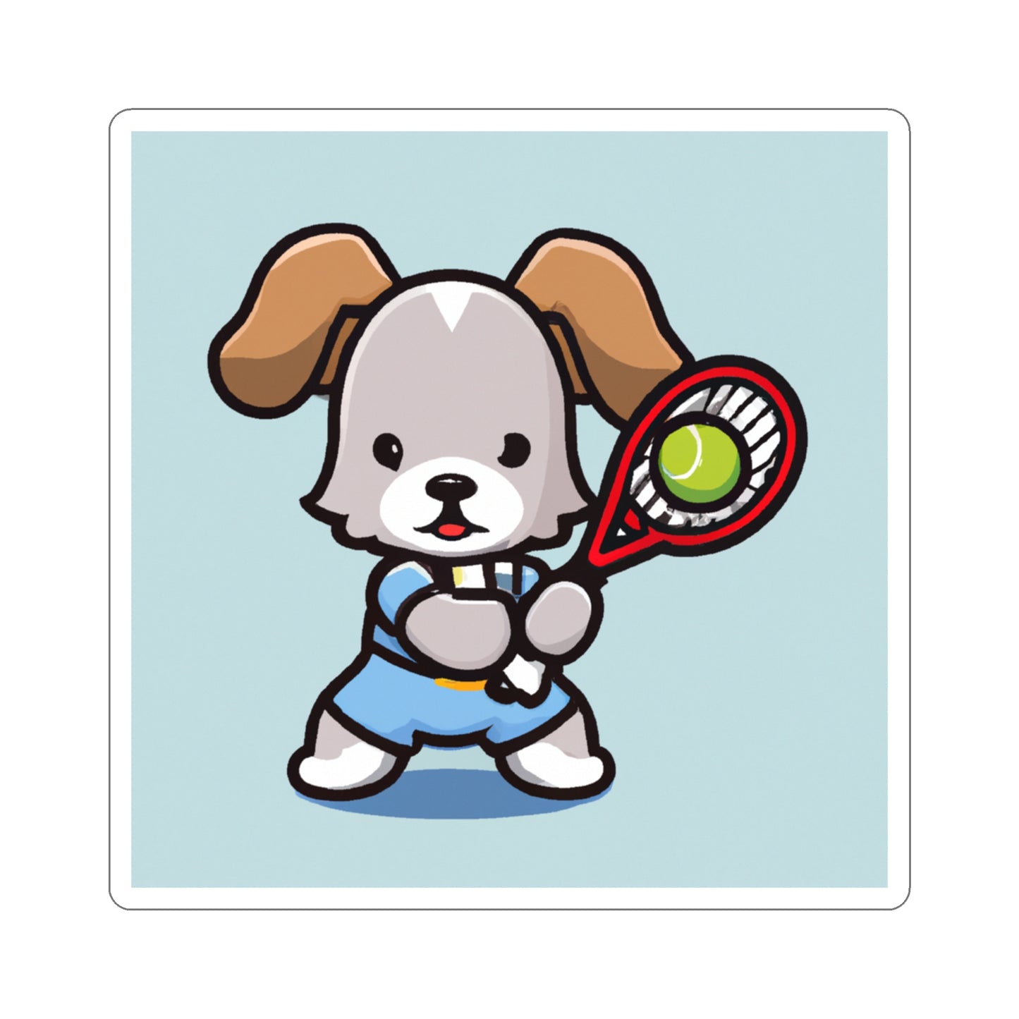 Tennis Dog Sticker (Blue)