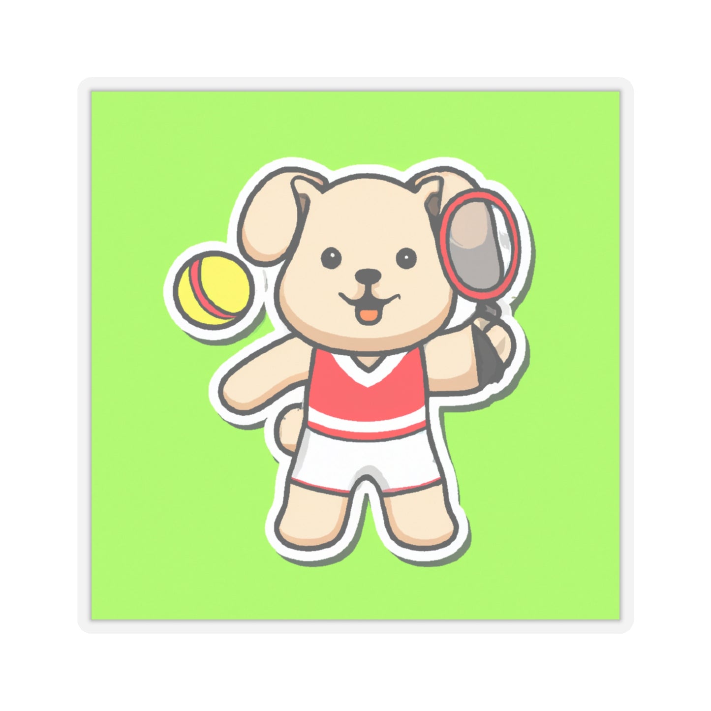 Tennis Dog Stickers (Green)
