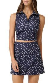 Travis Mathew Women's Moveknit Printed Sleeveless Zip Polo - A45759
