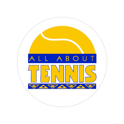 All About Tennis Transparent Outdoor Stickers, Round, 1pcs