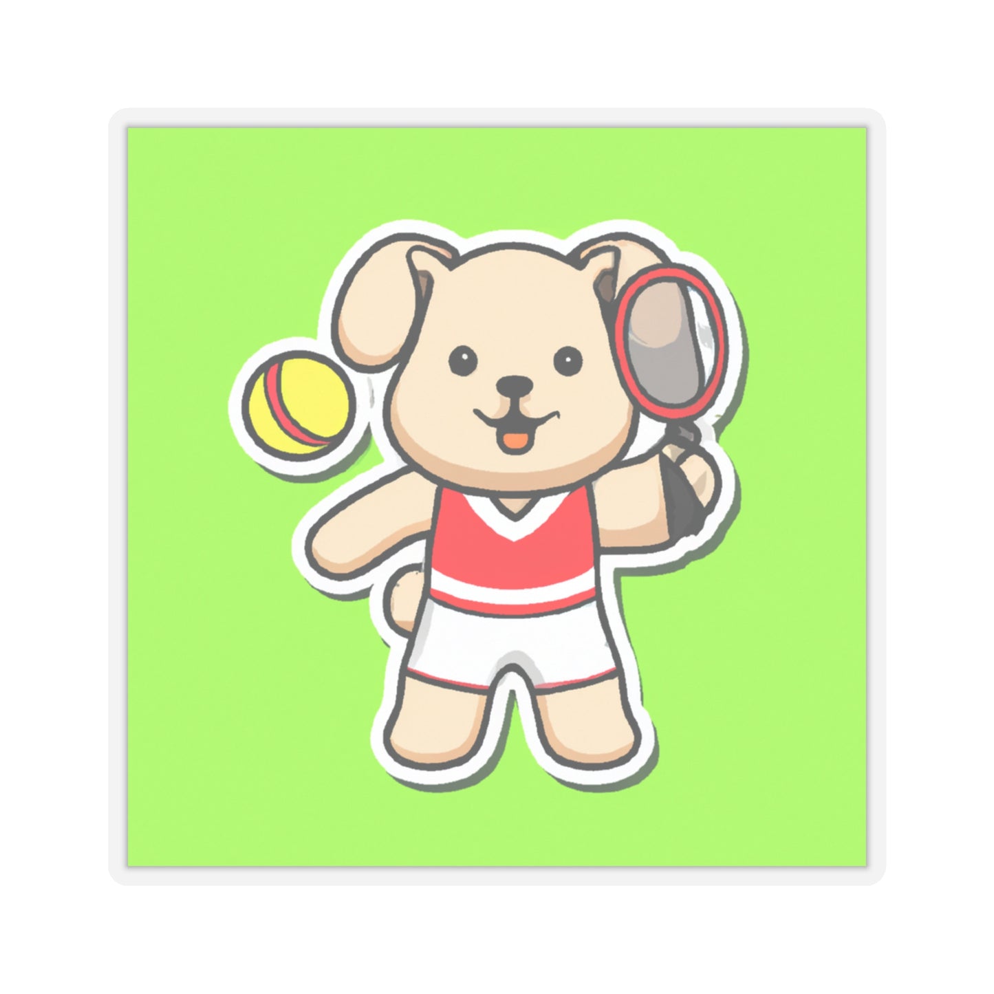 Tennis Dog Stickers (Green)