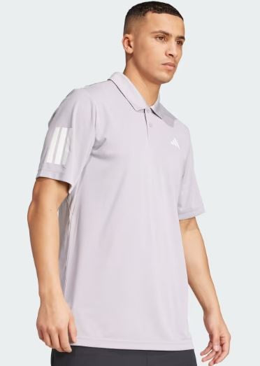Adidas Men's Club 3 Stripe Polo - Glory Grey JZ3491